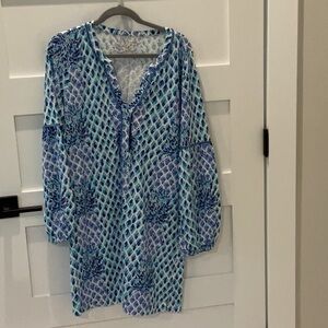 Lilly Pulitzer Blue and White Tunic Dress